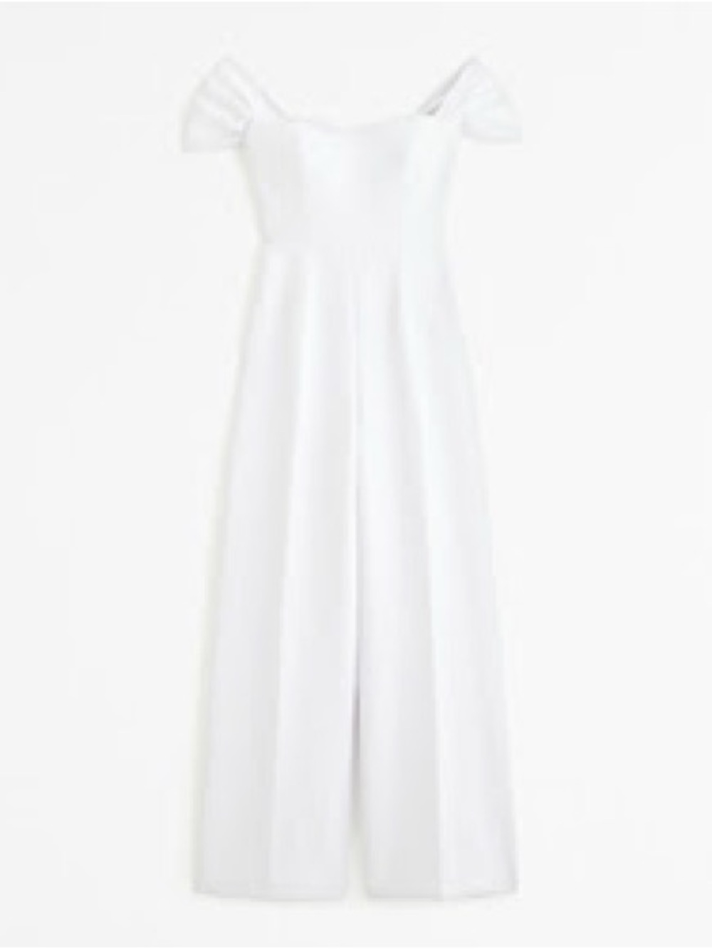 Abercrombie & Fitch White Off-Shoulder Wide-Leg Jumpsuit